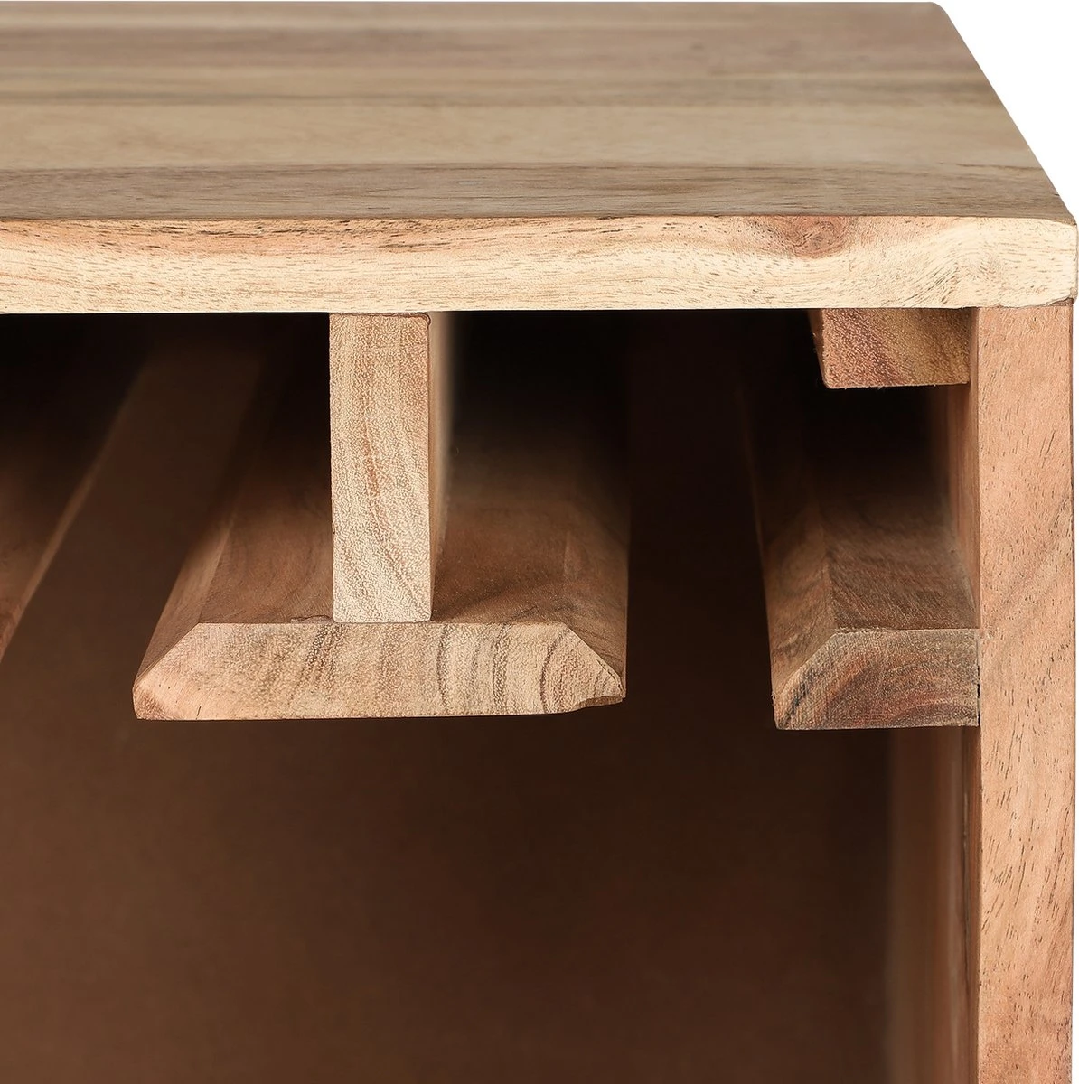 Cave à Vin Avec Porte-verres Et Tiroir 45x90x40 Cm Bois Tropical Design WOMO 3 Cave à Vin Avec Porte-verres Et Tiroir 45x90x40 Cm Bois Tropical Design WOMO – Image 3