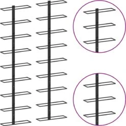 Range-bouteilles Premium - Casiers à Vin Muraux Pour 18 Bouteilles 2 Pcs Fer Noir 9 Range-bouteilles Premium - Casiers à Vin Muraux Pour 18 Bouteilles 2 Pcs Fer Noir -Cuisine Fournitures Magasin 1195x1200 3