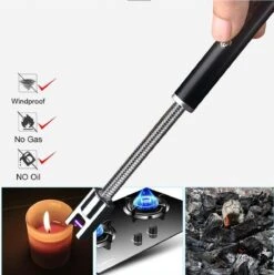 Drphone PS4 - Rotation 360 - Zwart - Briquet Plasma Long électrique Usb - Coupe-vent - Sans Flamme - Briquet Bougie -Cuisine Fournitures Magasin 1196x1200 19