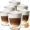 Verres à Verres à Thé De Luxe à Double Paroi - Verres à Cappuccino - Verre à Café à Double Paroi - Verre à Thé à Double Paroi Avec Cuillère - 300 ML - Set De 6