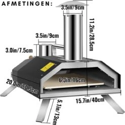Four à Pizza Pizza - Cuisine D'Extérieur - Pizza Gourmet - Barbecue - Acier Inoxydable - Jusqu'à 600°C - Avec Sac De Transport -Cuisine Fournitures Magasin 1197x1200 2