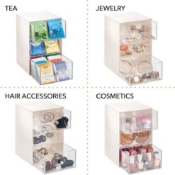 MDesign - Boîte à Thé - Organisateur De Cuisine/boîte De Rangement Pour Sachets De Thé, Tasses à Café, Bonbons Et Plus - Avec 18 Compartiments Et 3 Tiroirs/plastique - Crème/transparent 10 MDesign - Boîte à Thé - Organisateur De Cuisine/boîte De Rangement Pour Sachets De Thé, Tasses à Café, Bonbons Et Plus - Avec 18 Compartiments Et 3 Tiroirs/plastique - Crème/transparent -Cuisine Fournitures Magasin 1198x1200 22