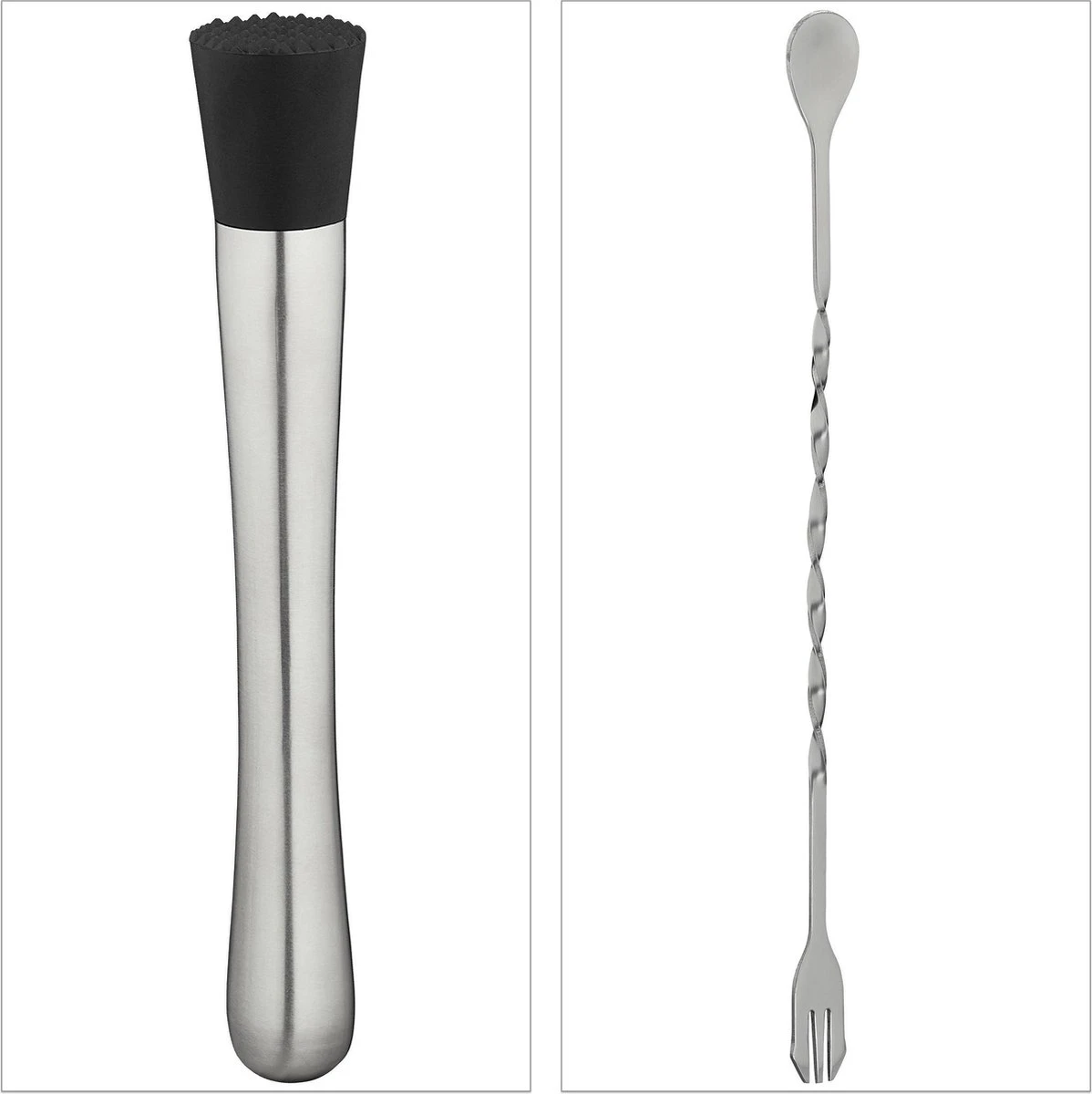 Relaxdays Pilon à Cocktail Et Cuillère De Bar - Pilon - Cuillère à Cocktail - 26 Cm - Goût Neutre 4 Relaxdays Pilon à Cocktail Et Cuillère De Bar - Pilon - Cuillère à Cocktail - 26 Cm - Goût Neutre – Image 4