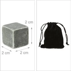 Relaxdays 90 X Pierres De Whisky, Pierres De Whisky, Gris, Glaçons, Insipide, Sac à Poussière -Cuisine Fournitures Magasin 1198x1200 50