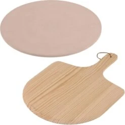 Set De Cuisson à Pizza Pierre à Pizza 33 Cm Avec Pelle En Bois - Avec Ciseaux à Pizza Noirs 30 Cm - BBQ/ Four -Cuisine Fournitures Magasin 1198x1200 58