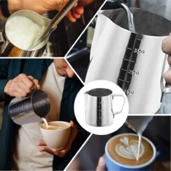 Pichet Mousseur à Lait RoiCuisine - Avec Thermomètre - 350ml - Pot à Lait - Barista - Acier Inoxydable -Cuisine Fournitures Magasin 1199x1200 24
