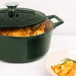 Cocotte En Fonte Navaris Avec Couvercle - Navaris émaillée - Convient à La Cuisson Induction, Gaz Et Vitrocéramique - Vert -Cuisine Fournitures Magasin 1199x1200 3