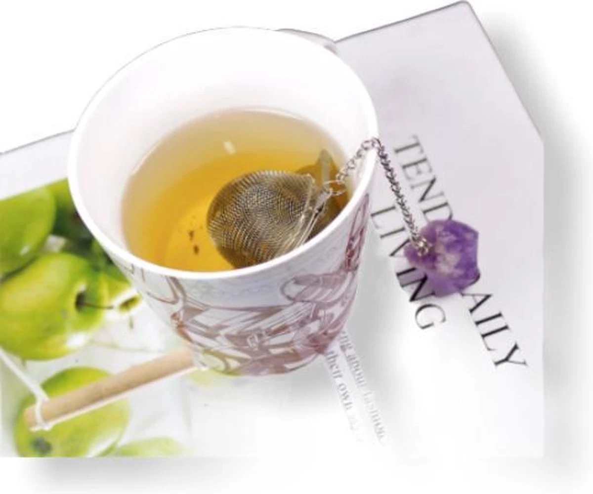 Madame Chai - Thee- Oeuf Avec Une Pierre Naturelle - Cristal Violet - Pierre Précieuse - Cristal Violet Sur Un Infuseur à Thé - Infuseur à Thé De Luxe - Infuseur à Thé Thé En Vrac - Infuseur 4 Madame Chai - Thee- Oeuf Avec Une Pierre Naturelle - Cristal Violet - Pierre Précieuse - Cristal Violet Sur Un Infuseur à Thé - Infuseur à Thé De Luxe - Infuseur à Thé Thé En Vrac - Infuseur – Image 4