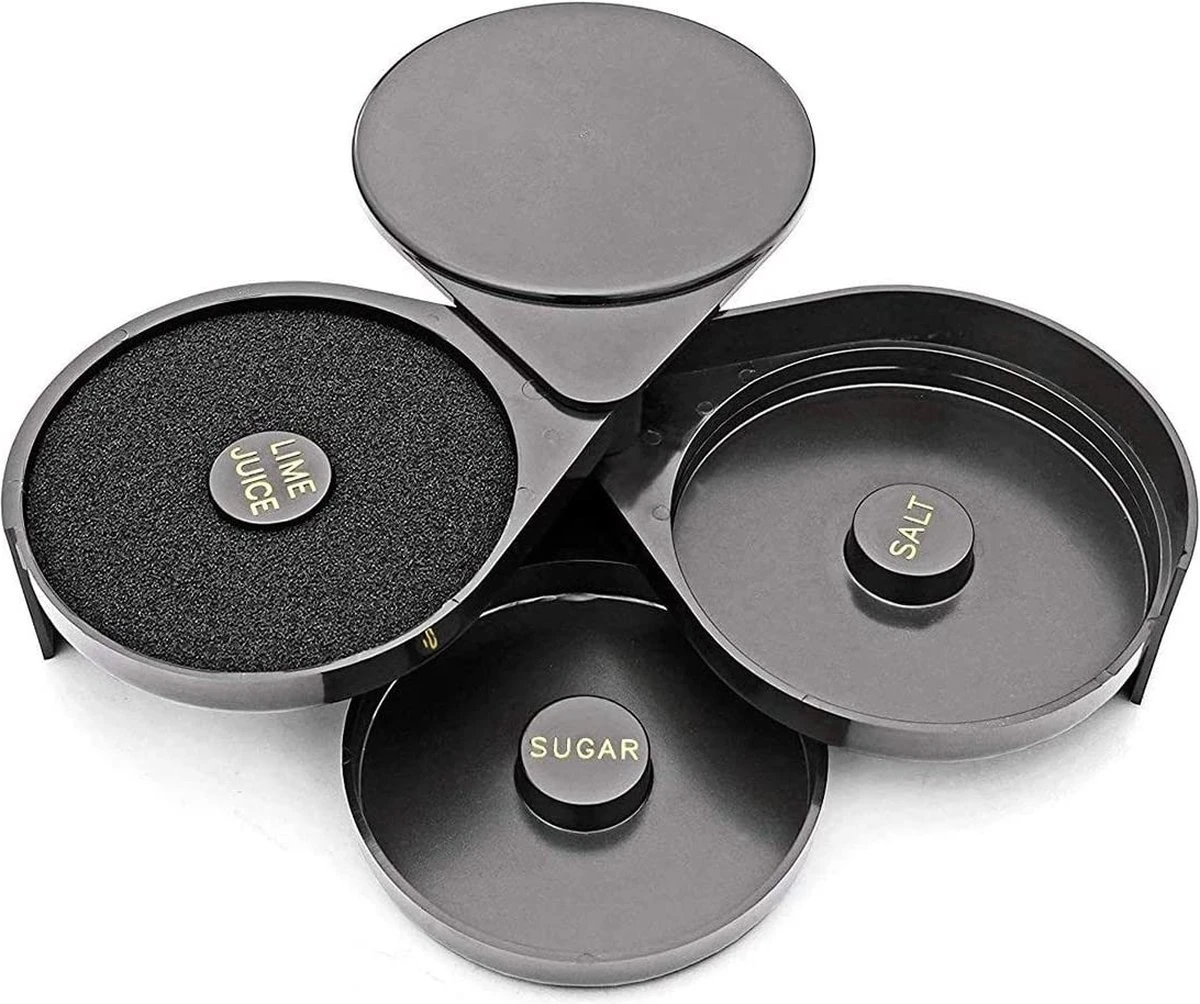 1 Tier Rimmer En Glas à 3 Niveaux Pour Margarita Et Cocktail, Outils De Barman, Récipient à épices En Boîte à Sel 2 1 Tier Rimmer En Glas à 3 Niveaux Pour Margarita Et Cocktail, Outils De Barman, Récipient à épices En Boîte à Sel – Image 2