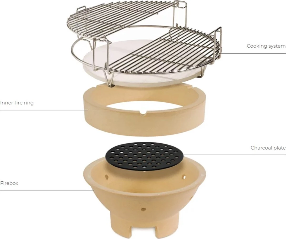 Evolve Advanced Solo - Barbecue Kamado 24" / 61 CM / XXL - Sans Base Ni Tables D'appoint - Accessoires Gratuits Inclus - Parois En Céramique - Forme D'oeuf - Chaleur Directe + Chaleur Indirecte - Ventilation Professionnelle - Thermomètre Intelligent 6 Evolve Advanced Solo - Barbecue Kamado 24" / 61 CM / XXL - Sans Base Ni Tables D'appoint - Accessoires Gratuits Inclus - Parois En Céramique - Forme D'oeuf - Chaleur Directe + Chaleur Indirecte - Ventilation Professionnelle - Thermomètre Intelligent – Image 6