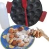 Poêle à Poffertjes En Fonte MCH Quality - Poêle à Poffertjes - Flacon Doseur - Pinceau - Poignées En Silicone - Bâtonnets De Bambou - Toutes Sources De Chaleur
