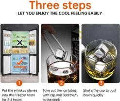 Ensemble De Pierres à Whisky Set En Acier Inoxydable - Pierres à Whisky 9 Pièces Avec Pinces à Glace - Glaçons Réutilisables - Glaçons En Métal Réutilisables -Cuisine Fournitures Magasin 1200x1011 3