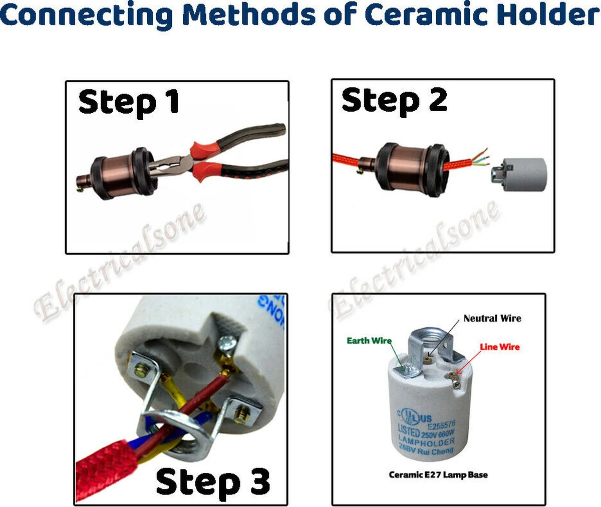 Vintage Industrial E27 Edison Vis Ampoule Céramique Porcelaine Titulaire Socket Lampe Titulaire 3 Vintage Industrial E27 Edison Vis Ampoule Céramique Porcelaine Titulaire Socket Lampe Titulaire – Image 3