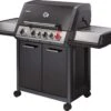Barbecue à Gaz Enders Monroe Black Pro 4 IK Turbo - Surface De Cuisson 74 × 43 Cm - 41 Kg - Allumage Piezo - Dimensions 153,5 × 58 × 118,5 Cm - Amovible