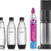 SodaStream DUO Family Pack - Noir - Incl. Cylindre Carbonaté à Connexion Quick - Avec 1 Verre Et 2 Bouteilles En Plastique Réutilisables