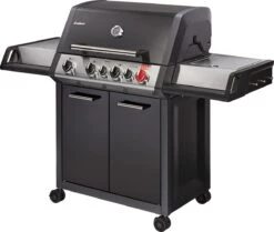 Barbecue à Gaz Enders Monroe Black Pro 4 IK Turbo - Surface De Cuisson 74 × 43 Cm - 41 Kg - Allumage Piezo - Dimensions 153,5 × 58 × 118,5 Cm - Amovible