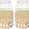 Distributeur De Limonade/distributeur De Boissons Excellent Houseware - 2x - 5,5 Litres - Rotin
