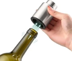 Behave Vin Stopper - Pompe à Vide à Vin - Bouchon à Vin - Bouchon à Vin - Économiseur De Vin - Acier Inoxydable - Bouchon De Bouteilles - Argent -Cuisine Fournitures Magasin 1200x1016 8