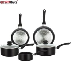 Herzberg HG-1020 : Set De Casseroles 7 Pièces Avec Revêtement Antiadhésif Et Revêtement En Pierre -Cuisine Fournitures Magasin 1200x1018 7