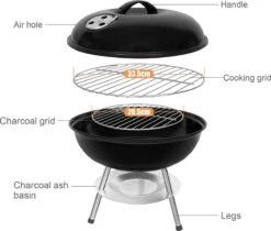 Barbecue à Charbon Sunjas Avec Couvercle, Petit Gril à Boules, Mini Gril De Pique-nique, Gril De Camping émaillé Pour Jardin, BBQ, Etc. (noir) -Cuisine Fournitures Magasin 1200x1020 1