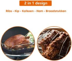 YUGN 2-en-1 Acier Inoxydable Spare Rib Rack BBQ Rib Rack - Rib Rack Spareribs Holder - Accessoires De BBQ - Grille De Grille Avec Brosse 14 YUGN 2-en-1 Acier Inoxydable Spare Rib Rack BBQ Rib Rack - Rib Rack Spareribs Holder - Accessoires De BBQ - Grille De Grille Avec Brosse -Cuisine Fournitures Magasin 1200x1022 3