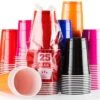 Gobelets Rouges 200 X Mega Color Mix - 500ml Bear Pong American Party Cups | 50x Rouge, 50x Rose, 50x Bleu, 25x Noir, 25x Orange