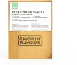 Smokin' Flavours | Planche à Fumer | Bois De Cèdre | 15 Cm I 4 Pièces | Bois De Fumage