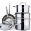 Saveur Selects Voyage Series - Ensemble De Casseroles En Acier Inoxydable à Induction - Comprend 2 Casseroles De Cuisson, 2 Poêles à Poêles à Frire, 1 Casserole, 1 Casserole - Garantie à Vie