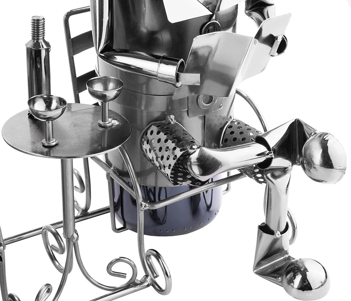 Brubaker Porte-bouteille Couple Sculpture En Métal Cadeau Avec Carte-cadeau 6 Brubaker Porte-bouteille Couple Sculpture En Métal Cadeau Avec Carte-cadeau – Image 6