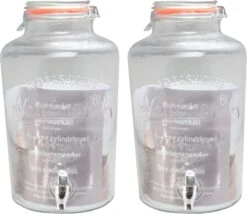 Svenska Living Distributeur De Limonade/boisson - 2x - 8L - Verre - 18 X 37 Cm