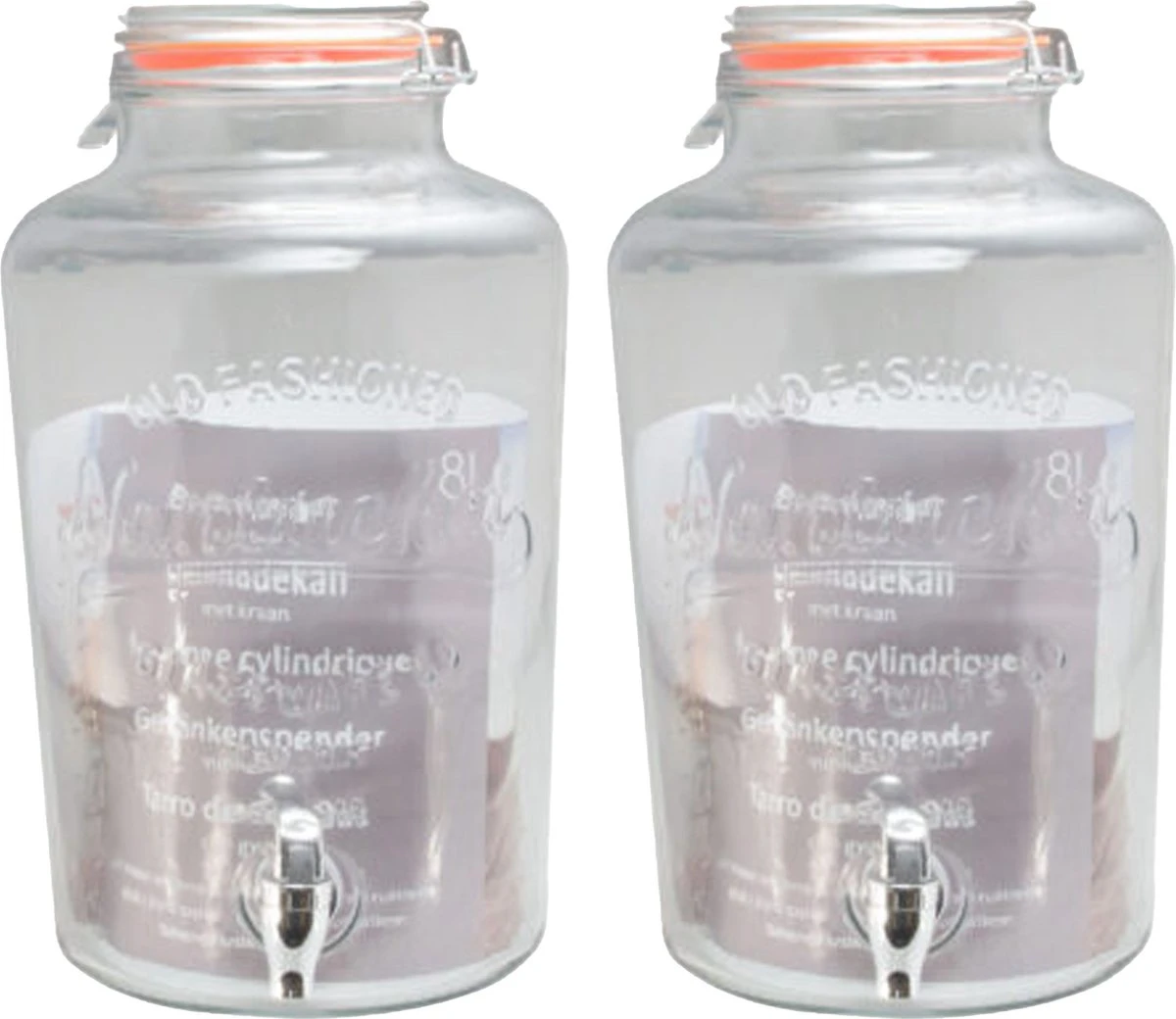 Svenska Living Distributeur De Limonade/boisson - 2x - 8L - Verre - 18 X 37 Cm 1 Svenska Living Distributeur De Limonade/boisson - 2x - 8L - Verre - 18 X 37 Cm