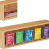 Boîte à Thé Relaxdays 5 Compartiments - Coffre à Thé - Support Pour Sachets De Thé - Bambou - Pour Env.10 Sachets De Thé