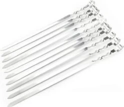 Pointes De Barbecue, Acier Inoxydable, 10 Pièces - BBQ Grill Spies Pics à Brochettes Stylos Brochettes Satay Kebap Kabab Shaslik