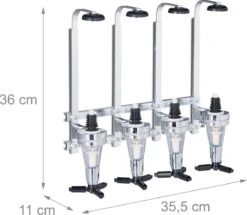Relaxdays - Bar Majordome 4 Bouteilles - Distributeur De Boissons - Porte-bouteille Shot 3 Cl -Cuisine Fournitures Magasin 1200x1044 3