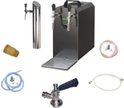 Set De Base Complet - Système De Distribution STREAM 50K Avec Pompe à Air, Caisse à Bière, Refroidisseur De Débit Refroidisseur à Sec 2 Lignes, Jusqu'à 55 Litres / H - BLACK EDITION