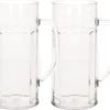 2x Chope à Bière Incassable Plastique Transparent Nervuré 56 Cl / 560 Ml - Verres à Bière Incassables
