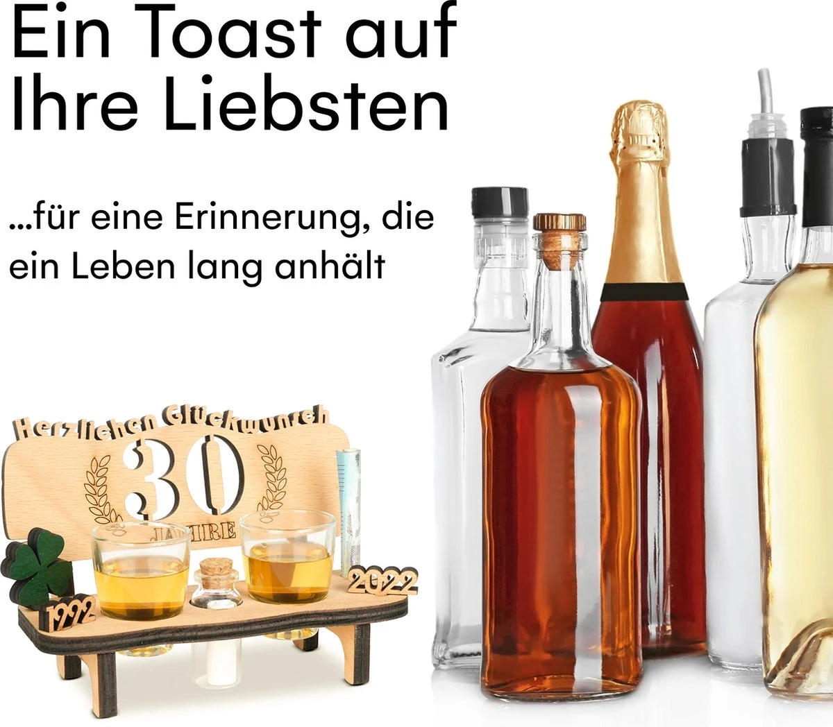 Brynnberg Schnapsbank Mit Jahreszahl - Holz Lorbeerkranz Mit Zahl Engraving - Gift Zum 30 Hochzeitstag Couple Anniversary - Geburtstag Und Pärchen Gift Idea - Schnapsgläser Latte Mit 2 Gläsern 4 Brynnberg Schnapsbank Mit Jahreszahl - Holz Lorbeerkranz Mit Zahl Engraving - Gift Zum 30 Hochzeitstag Couple Anniversary - Geburtstag Und Pärchen Gift Idea - Schnapsgläser Latte Mit 2 Gläsern – Image 4