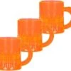 10x Verres à Shot / Shots Verres à Shot / Verres UV Orange Fluo Avec Poignée 2.5cl - Verres à Shot Réutilisables - Kingsday / Pub / Bar / Café Shot / Verres à Shot
