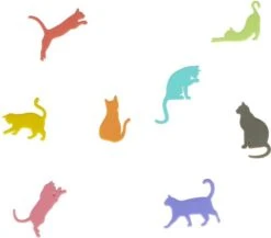 Marqueur De Verre Balvi Sticky Cats Diverse Couleurs 8 Pièces