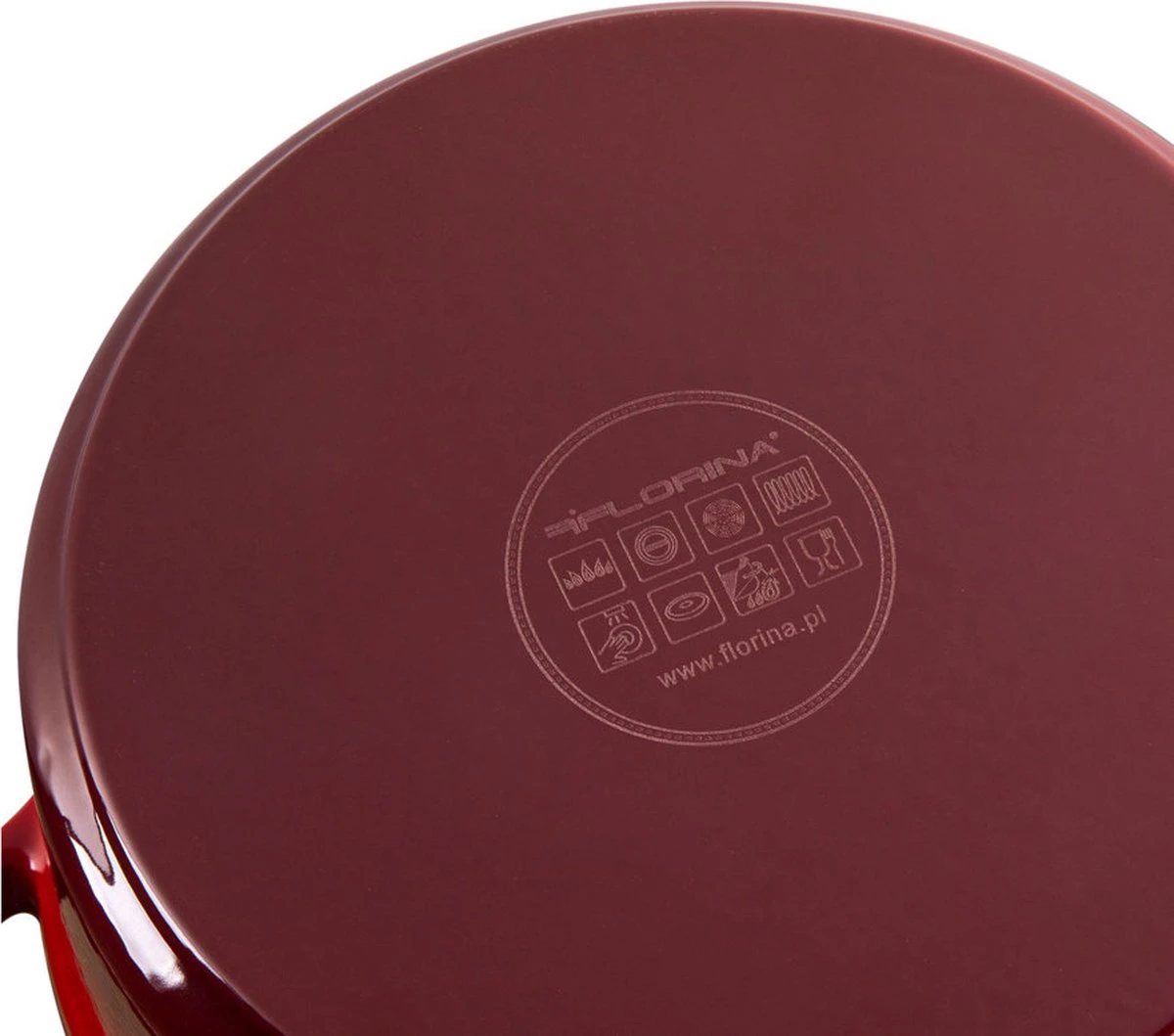 Cocotte Florina Professionnelle En Fonte émaillée Ø 24 Cm 3,5L Rouge Cerise - Tous Feux Pour Induction - Cocotte - Poids 5,3 Kg 2 Cocotte Florina Professionnelle En Fonte émaillée Ø 24 Cm 3,5L Rouge Cerise - Tous Feux Pour Induction - Cocotte - Poids 5,3 Kg – Image 2