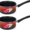Set De 2x Casserole / Casserole Rouge Avec Revêtement Antiadhésif 16 Cm - Casserole Pour Sauce Et Sauce - Casserole