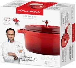 Cocotte Florina Professionnelle En Fonte émaillée Ø 24 Cm 3,5L Rouge Cerise - Tous Feux Pour Induction - Cocotte - Poids 5,3 Kg 24 Cocotte Florina Professionnelle En Fonte émaillée Ø 24 Cm 3,5L Rouge Cerise - Tous Feux Pour Induction - Cocotte - Poids 5,3 Kg -Cuisine Fournitures Magasin 1200x1062