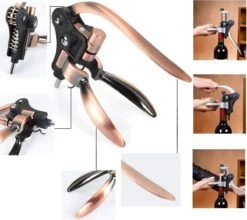 MD- Goods ® Tire-bouchon + Accessoires Vin Coffret Cadeau - Set Tire-bouchon - Décapsuleur - Bec Verseur - Tire-bouchon - Embout Cadeau - Cuir - Zwart -Cuisine Fournitures Magasin 1200x1068 2