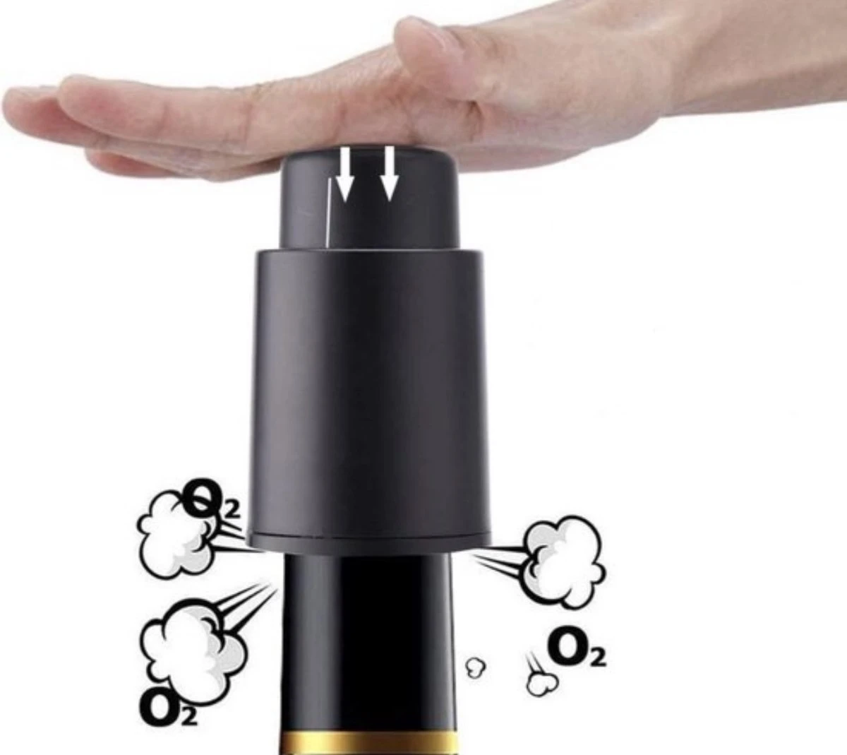 Pompe à Vide à Vin - Wine Saver De Vin - Bouchon à Vin - Pompe à Vide - Bouchon à Vin - Bouchon à Vin - Pompe à Vin - Zwart 3 Pompe à Vide à Vin - Wine Saver De Vin - Bouchon à Vin - Pompe à Vide - Bouchon à Vin - Bouchon à Vin - Pompe à Vin - Zwart – Image 3