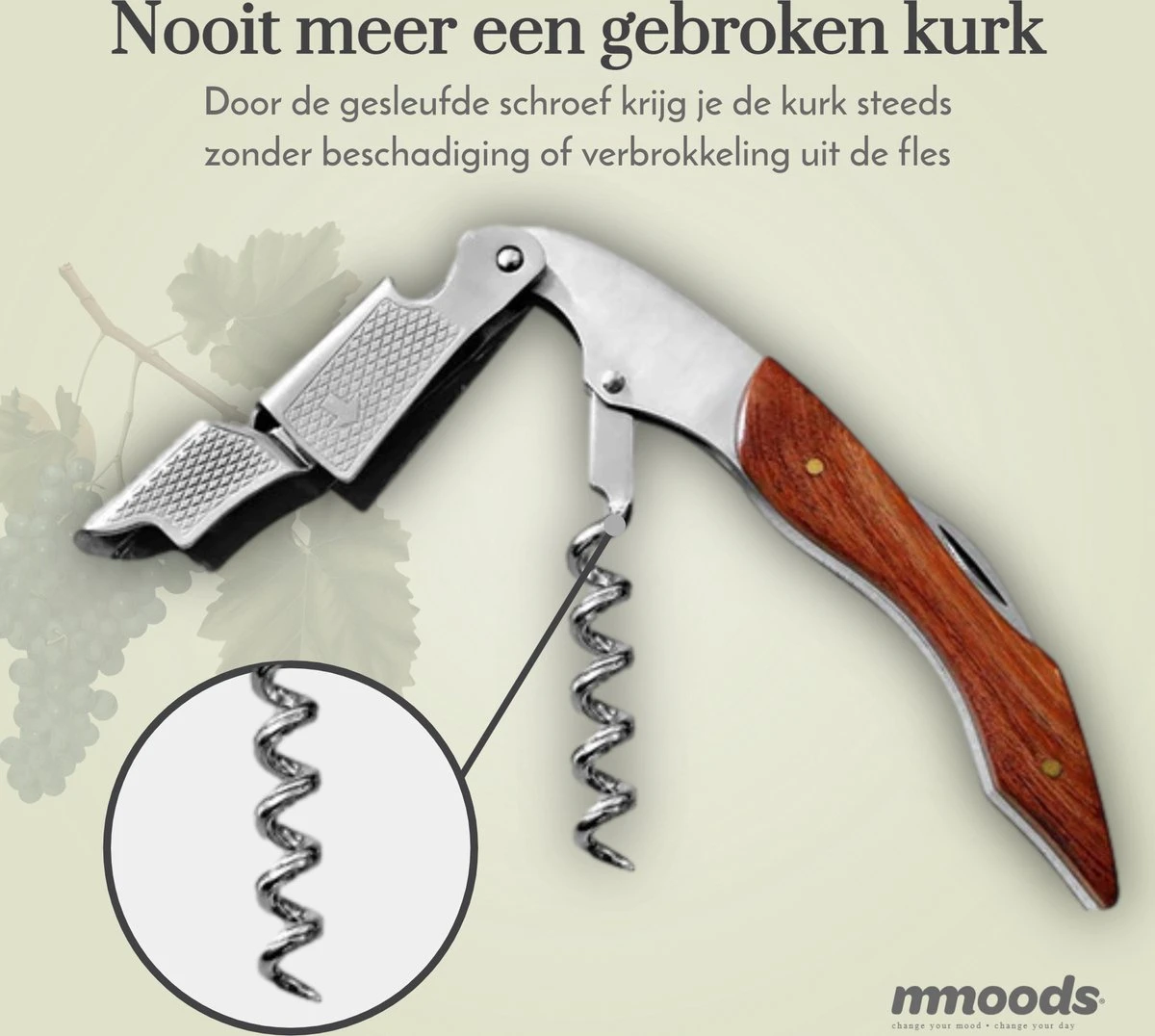 Mmoods Wine Opener - Couteau De Serveur à Rainure Fendue - Couteau Sommelier - Cadeau - Tire-bouchon à Vin 5 Mmoods Wine Opener - Couteau De Serveur à Rainure Fendue - Couteau Sommelier - Cadeau - Tire-bouchon à Vin – Image 5