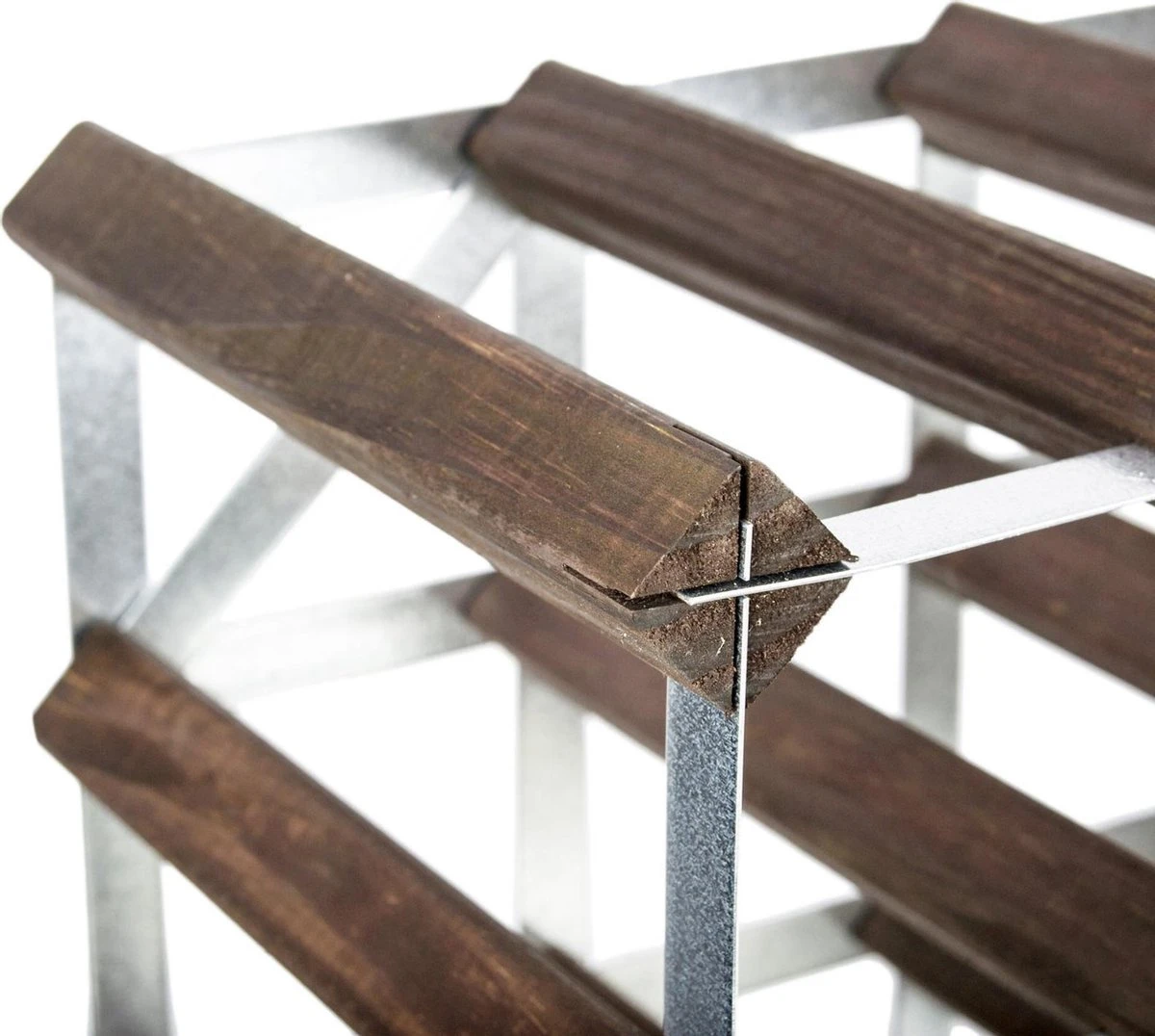 RTA Wineracks - Casier à Vin 72 Bouteilles - Acier Galvanisé - Chêne Foncé - 72 Bouteilles 9x8 - Kit De Bricolage 6 RTA Wineracks - Casier à Vin 72 Bouteilles - Acier Galvanisé - Chêne Foncé - 72 Bouteilles 9x8 - Kit De Bricolage – Image 6