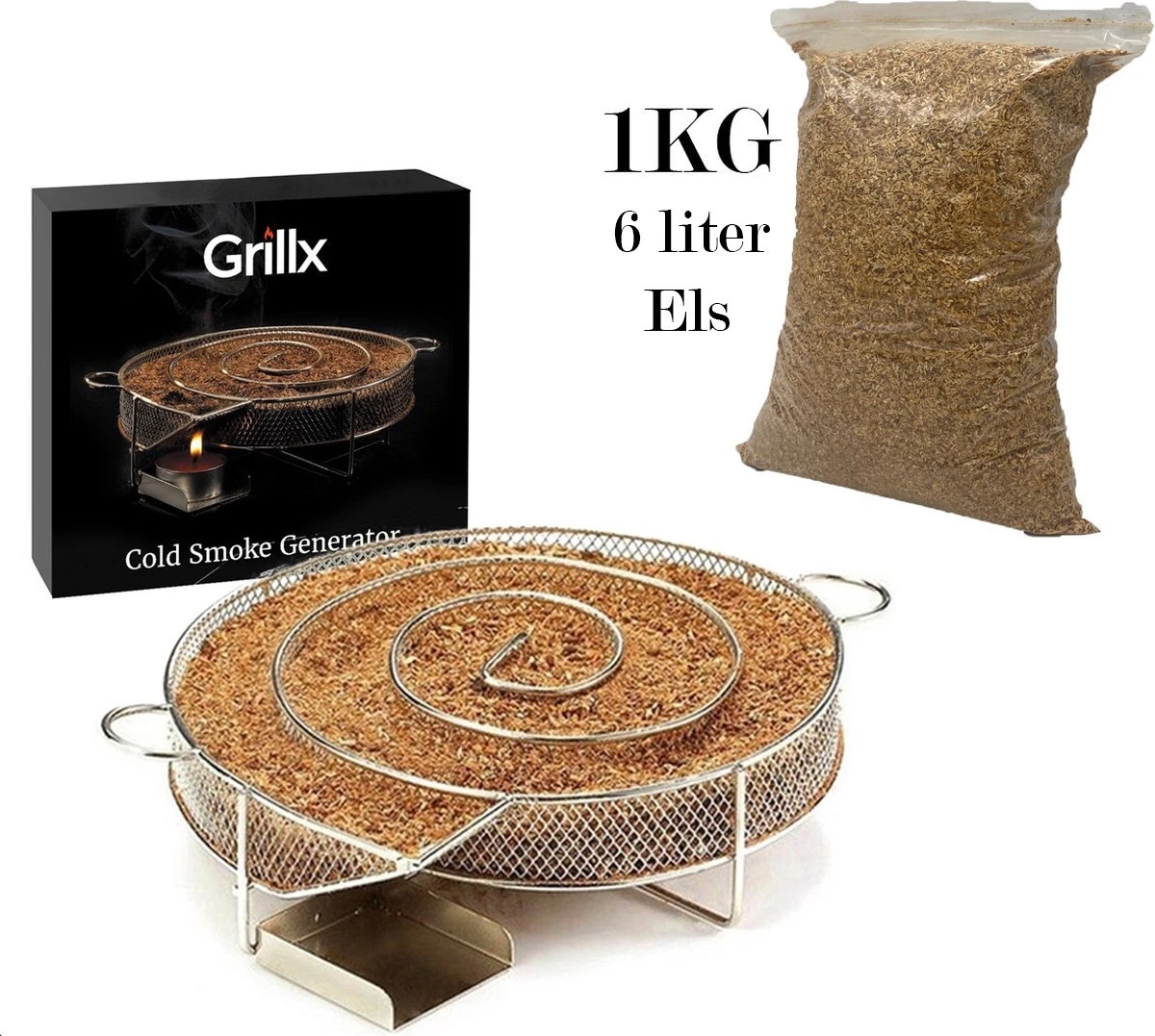 GrillX Générateur De Fumée Froide Avec 1 Kg Aulne Smoke Moth - 4 Litres - Smokerbox - Smokebox En Acier Inoxydable - Générateur De Fumée - Fumage à Froid - Accessoires De BBQ 1 GrillX Générateur De Fumée Froide Avec 1 Kg Aulne Smoke Moth - 4 Litres - Smokerbox - Smokebox En Acier Inoxydable - Générateur De Fumée - Fumage à Froid - Accessoires De BBQ