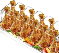 WiseGoods Premium BBQ Chicken Legs Rack - Rack - Grill - Grill - Accessoires De Vêtements Pour Bébé De Barbecue - Été - Tools De Cuisine - Outil De Four - Acier Inoxydable -Cuisine Fournitures Magasin 1200x1077 5