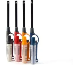 Set De 4 Briquets BBQ Rechargeables| Multicolore| Une Qualité |Protection Enfant/Serrure Enfant 27 Cm - Rouge, Grijs, Blauw, Jaune