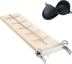 Planche à Saumon à Fumer Et à Griller En Bois De Bouleau Avec Acier Inoxydable Inclinable